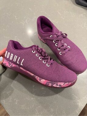 NOBULL Purple Knit Women's Training Sneakers with Pink Accent Midsole